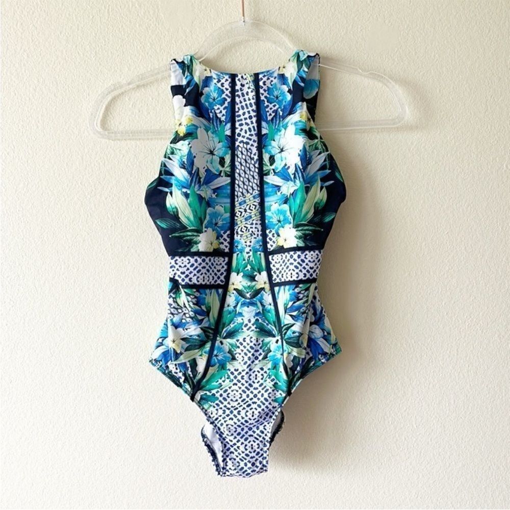 Anthropologie Jets by Jessika Allen Floral Print One piece Swimsuit
